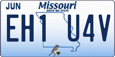 MO license plate EH1U4V