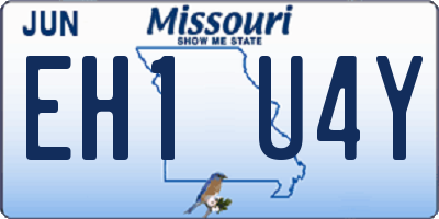 MO license plate EH1U4Y