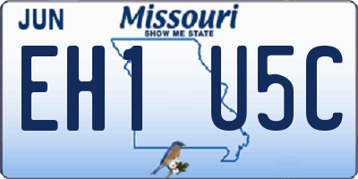 MO license plate EH1U5C