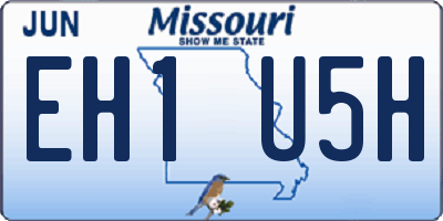 MO license plate EH1U5H