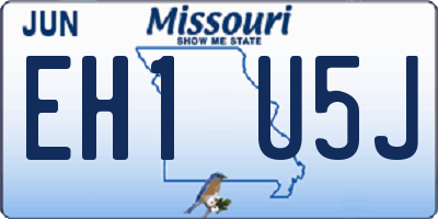 MO license plate EH1U5J