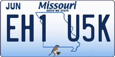 MO license plate EH1U5K