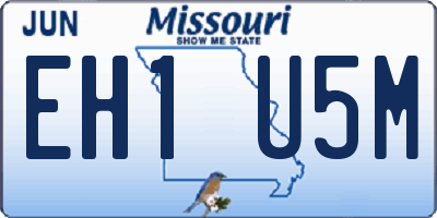 MO license plate EH1U5M