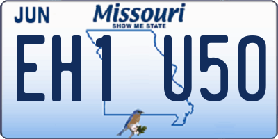 MO license plate EH1U5O