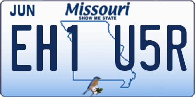 MO license plate EH1U5R