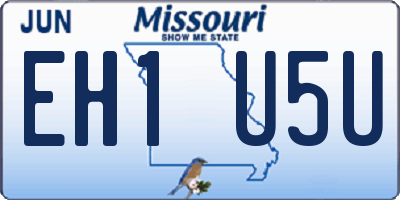 MO license plate EH1U5U