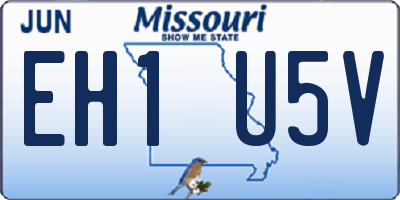 MO license plate EH1U5V