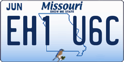 MO license plate EH1U6C