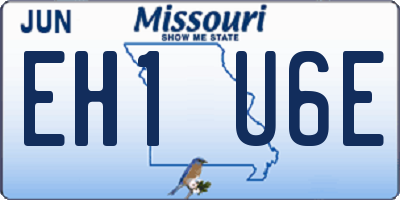 MO license plate EH1U6E