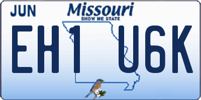 MO license plate EH1U6K