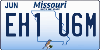MO license plate EH1U6M