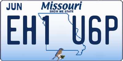 MO license plate EH1U6P