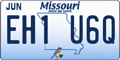 MO license plate EH1U6Q
