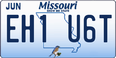 MO license plate EH1U6T