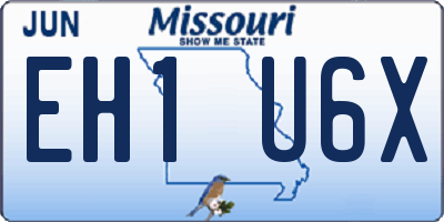 MO license plate EH1U6X