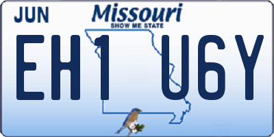 MO license plate EH1U6Y