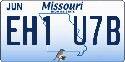 MO license plate EH1U7B