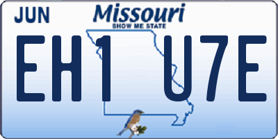 MO license plate EH1U7E