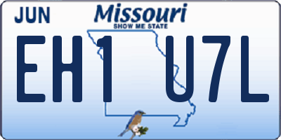 MO license plate EH1U7L