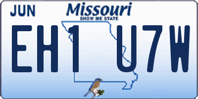 MO license plate EH1U7W
