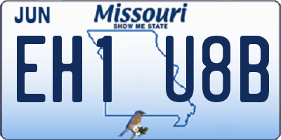 MO license plate EH1U8B