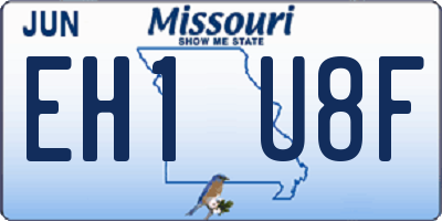 MO license plate EH1U8F