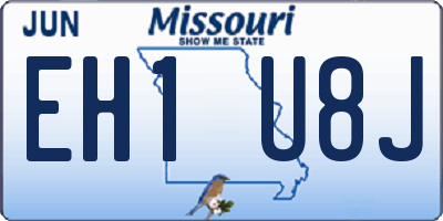 MO license plate EH1U8J