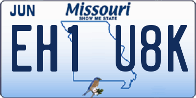MO license plate EH1U8K