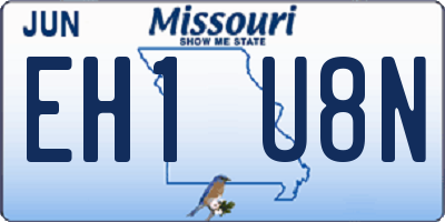 MO license plate EH1U8N