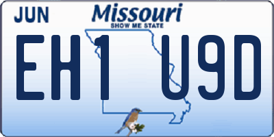 MO license plate EH1U9D