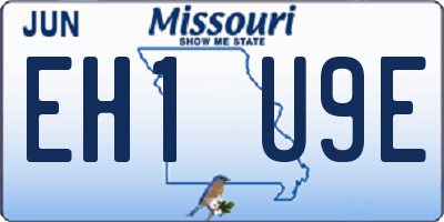 MO license plate EH1U9E