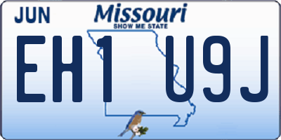 MO license plate EH1U9J