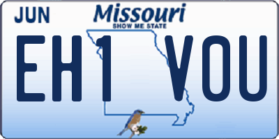 MO license plate EH1V0U
