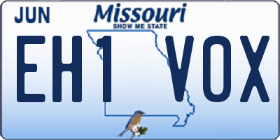 MO license plate EH1V0X