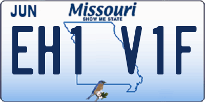MO license plate EH1V1F