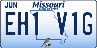 MO license plate EH1V1G