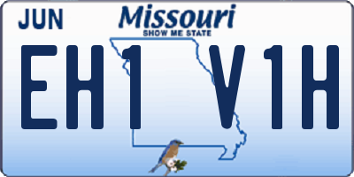 MO license plate EH1V1H