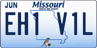 MO license plate EH1V1L