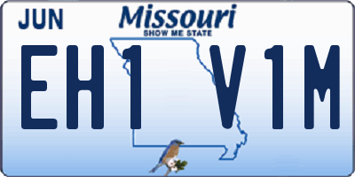 MO license plate EH1V1M