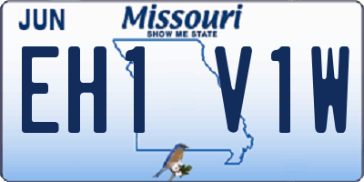 MO license plate EH1V1W