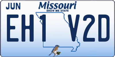 MO license plate EH1V2D