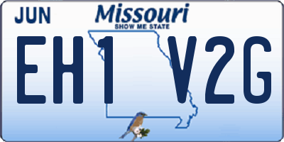 MO license plate EH1V2G