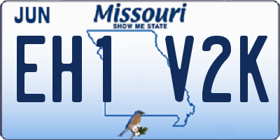 MO license plate EH1V2K
