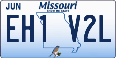 MO license plate EH1V2L