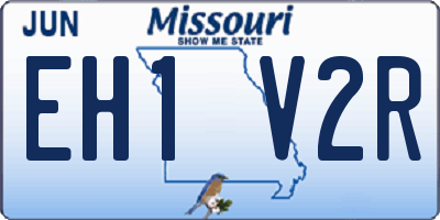 MO license plate EH1V2R