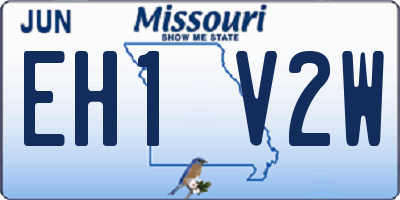 MO license plate EH1V2W