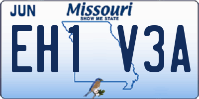 MO license plate EH1V3A
