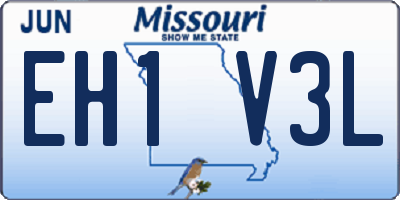 MO license plate EH1V3L