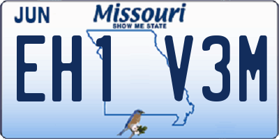 MO license plate EH1V3M