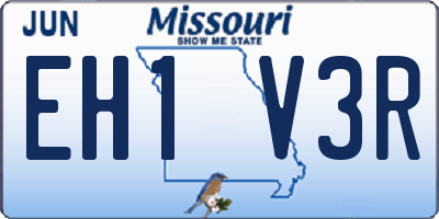 MO license plate EH1V3R